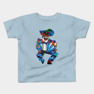 Accordion Player Isolated Geometric Abstract Style Art Kids T-Shirt